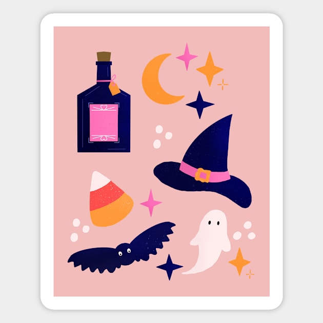 Pink and purple Halloween essentials Magnet by Home Cyn Home 